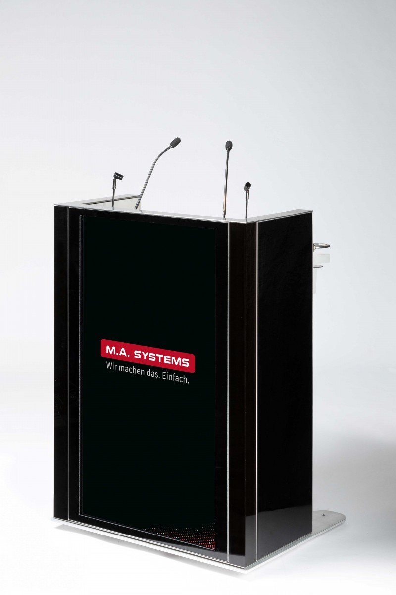 "The One" Rednerpult mit Bildschirm, höhenverstellbar, wechselbare Optik – 3