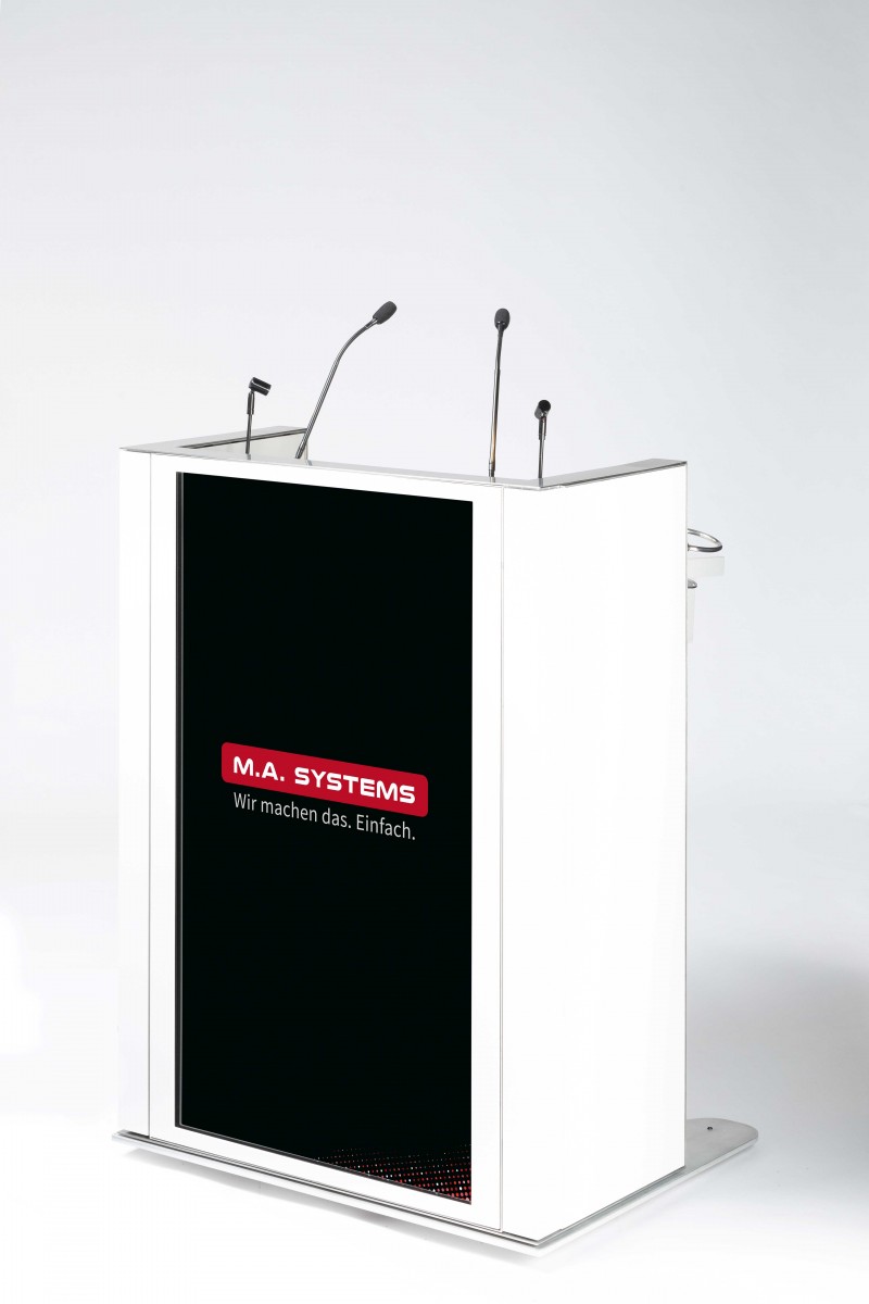"The One" Rednerpult mit Bildschirm, höhenverstellbar, wechselbare Optik – 5