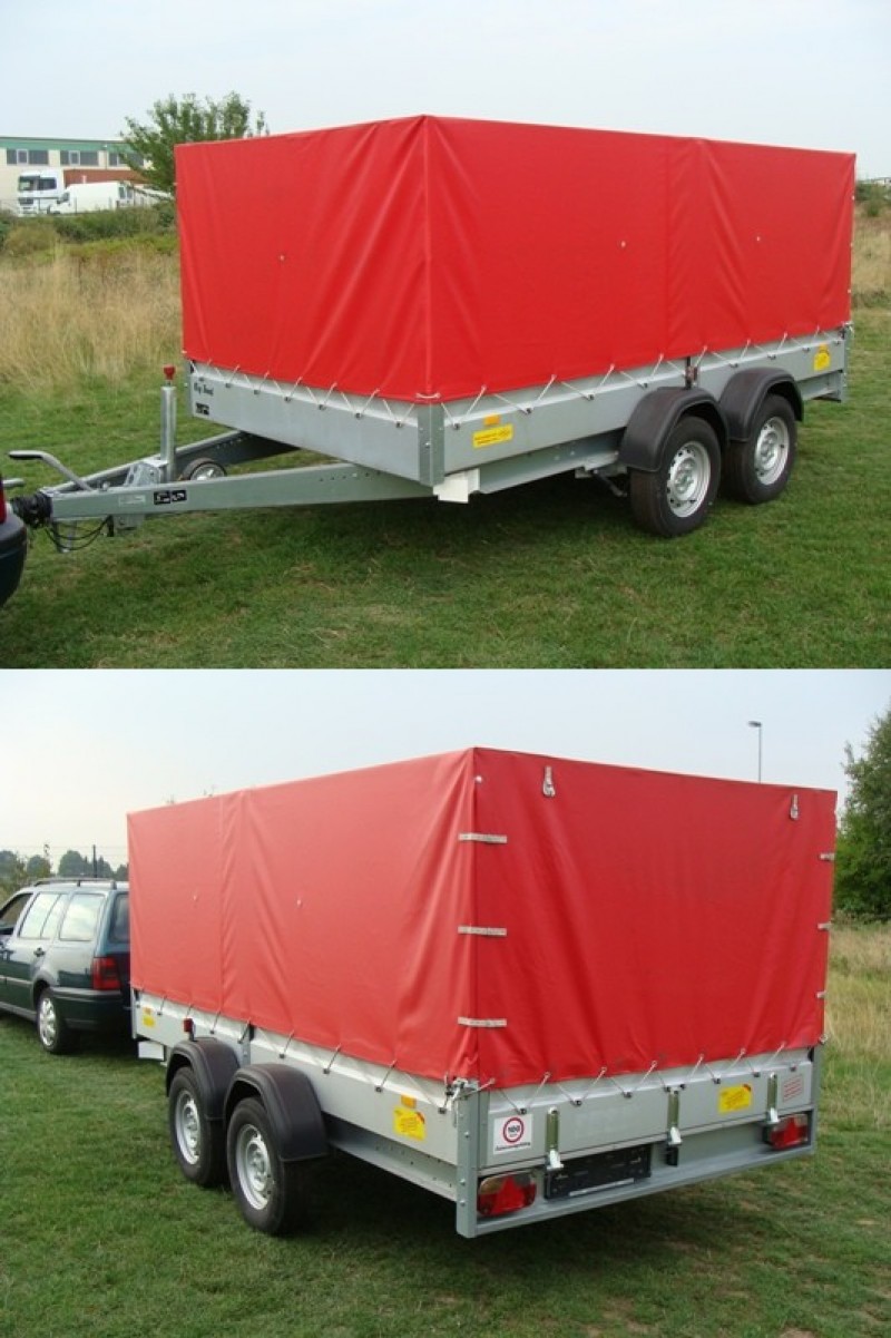 Tieflader Planenanhänger niedrige Höhe 2500 kg gebremst doppelachser / 100 km/h 3510 x 1830 x 1300