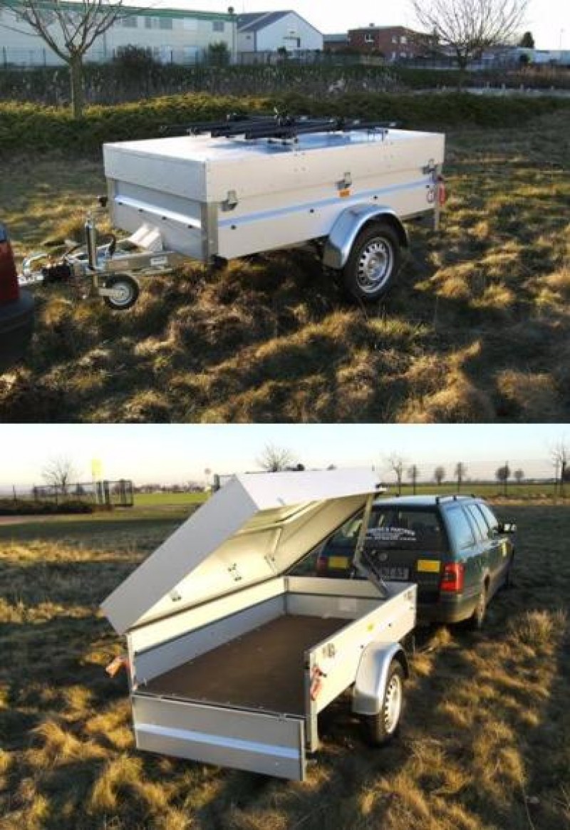 Deckelanhänger / Urlaubsanhänger Führerschein B - 4 Fahrradträgern – 750 kg gebremst  100 km/h