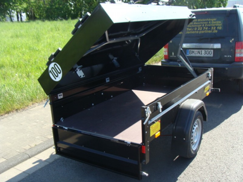 Deckelanhänger / Urlaubsanhänger abschließbar 850 kg gebremst schwarz Lackierung 4 Fahrradträger – 2