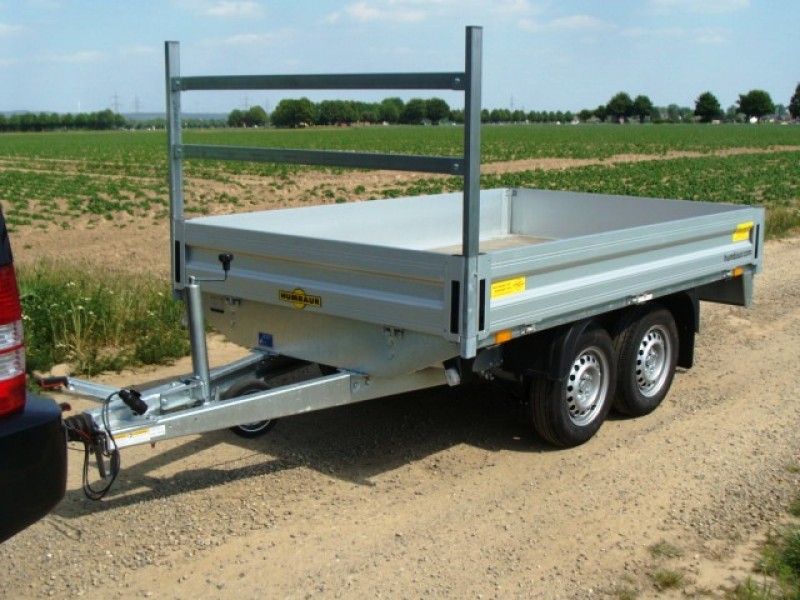 Offener Kastenanhänger Hochlader 2000 kg gebremst Seiten öffnen Leitergestell 2650 x 1650 x 300 mm