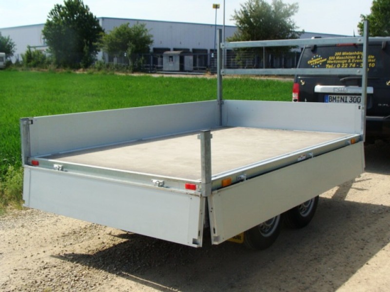 Offener Kastenanhänger Hochlader 2000 kg gebremst Seiten öffnen Leitergestell 2650 x 1650 x 300 mm – 2