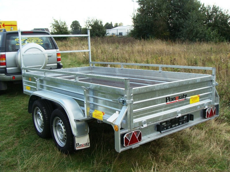 Offener Kastenanhänger Tieflader H-Gestell  + Reling 2500 kg gebremst 3000 x 1500 x 440 mm 100 km/h – 2
