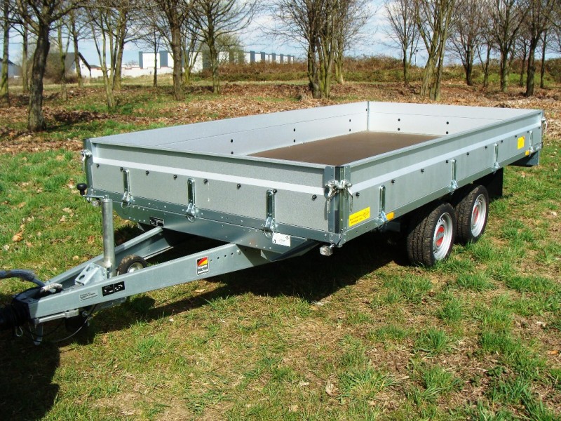Offener Kastenanhänger 4 m Hochlader 3500 kg gebremst 100 km/h 4010x2030x345 mm Nutzlast ca. 2900 kg