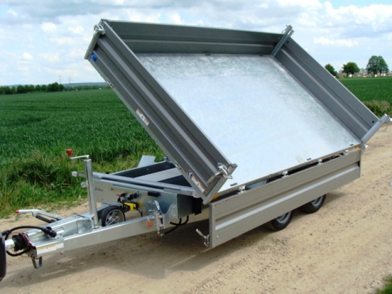 Dreiseitenkipper Kipper Hochlader 3500 kg gebremst E-Pumpe + Handpumpe 100 km/h 3630 x 1855 x 350