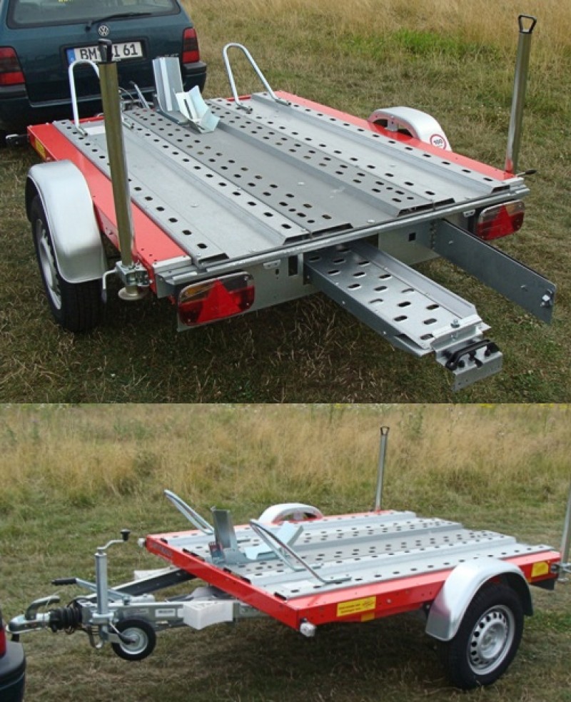 Motorradanhänger 850 kg gebremsten 1 bis 2 Motorräder 100 km/h 2000 x 1500  Nutzlast ca. 650 kg