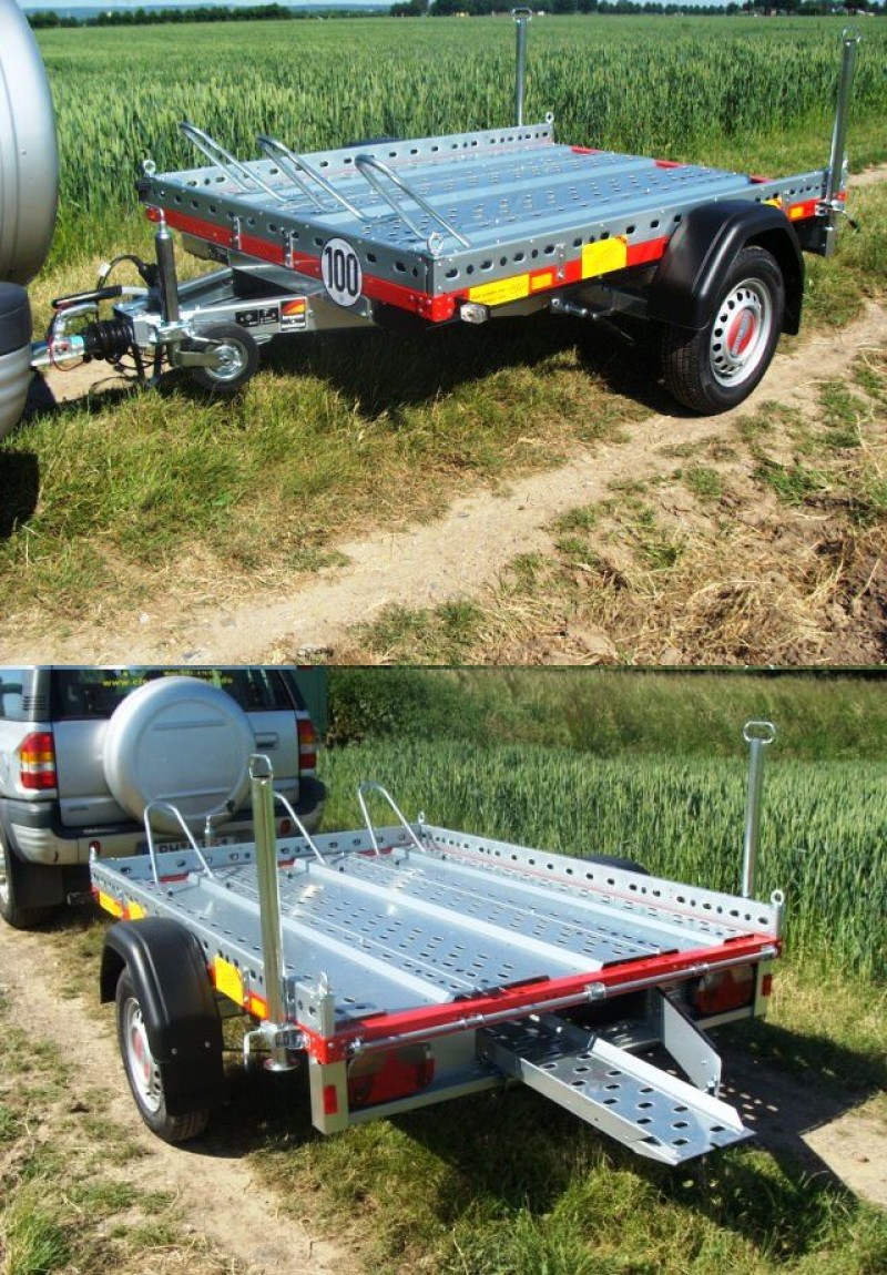 Motorradanhänger 850 kg/1000 kg gebremsten 1 - 2 Motorräder 100 km/h 2100 x 1500 Nutzlast 692/544 kg