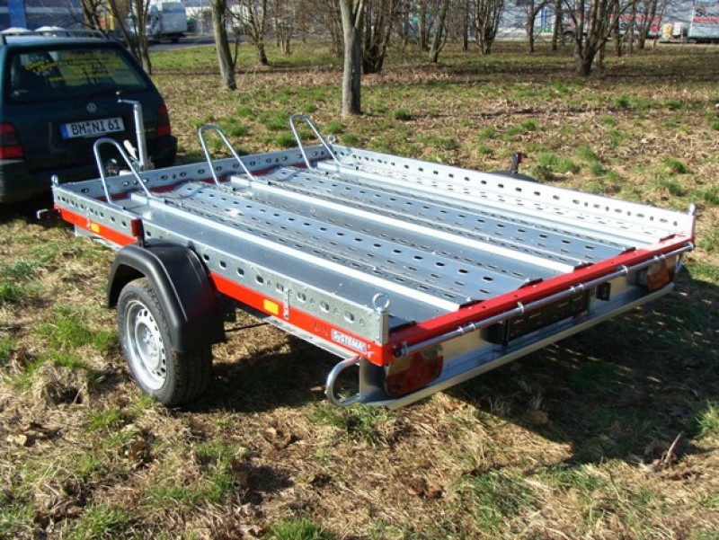 Motorradanhänger 1000 kg gebremsten 1 bis 2 Motorräder 100 km/h 2510 x 1530 x 100 Nutzlast 660 kg – 4