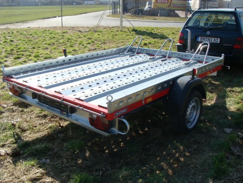 Motorradanhänger 1000 kg gebremsten 1 bis 2 Motorräder 100 km/h 2510 x 1530 x 100  Nutzlast 660 kg – Thumbnail 6