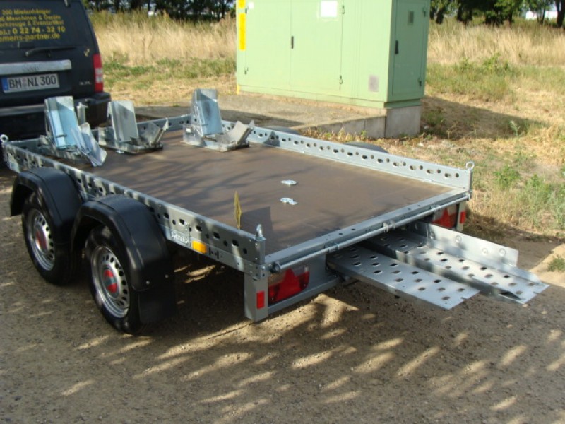 Motorradanhänger 1500 kg gebremsten doppelachser 1 - 2 Motorräder 100 km/h 2510 x 1530 x 100 mm – 3