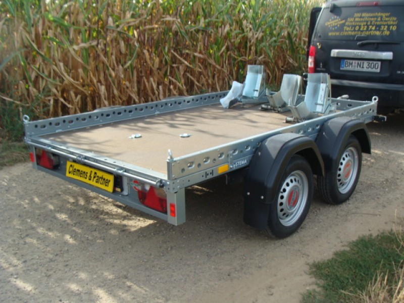 Motorradanhänger 1500 kg gebremsten doppelachser 1 - 2 Motorräder 100 km/h 2510 x 1530 x 100 mm