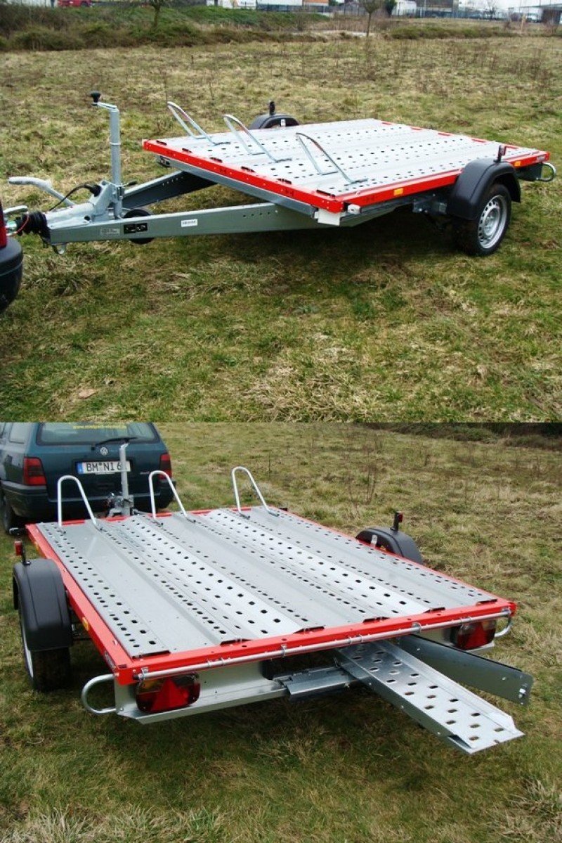 Motorradanhänger 1300 kg gebremsten 2 bis 3 Motorräder 100 km/h 2510 x 1890 Nutzlast ca. 956 kg – 2