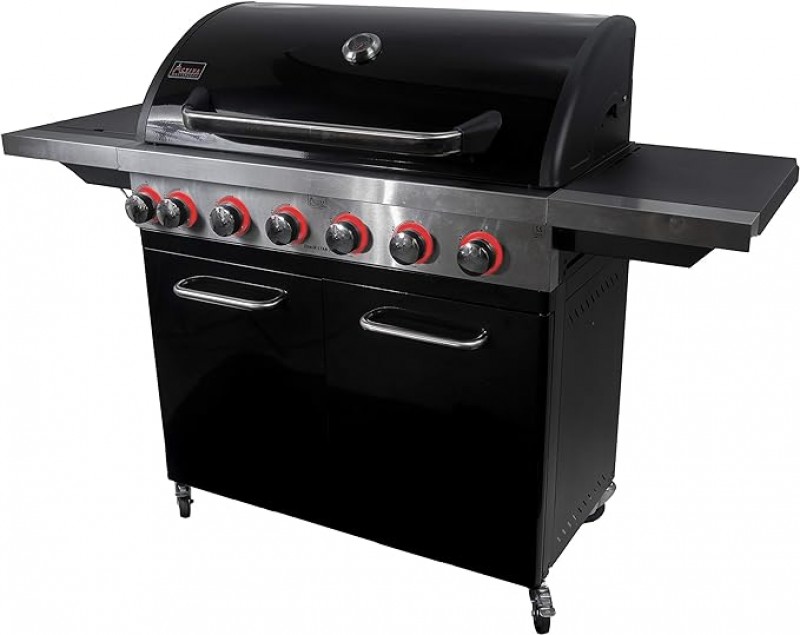 Gasgrill Grillwagen mit Deckel 820 x 420 mm mit Infrarotseitenbrenner + Warmhalterost – 2