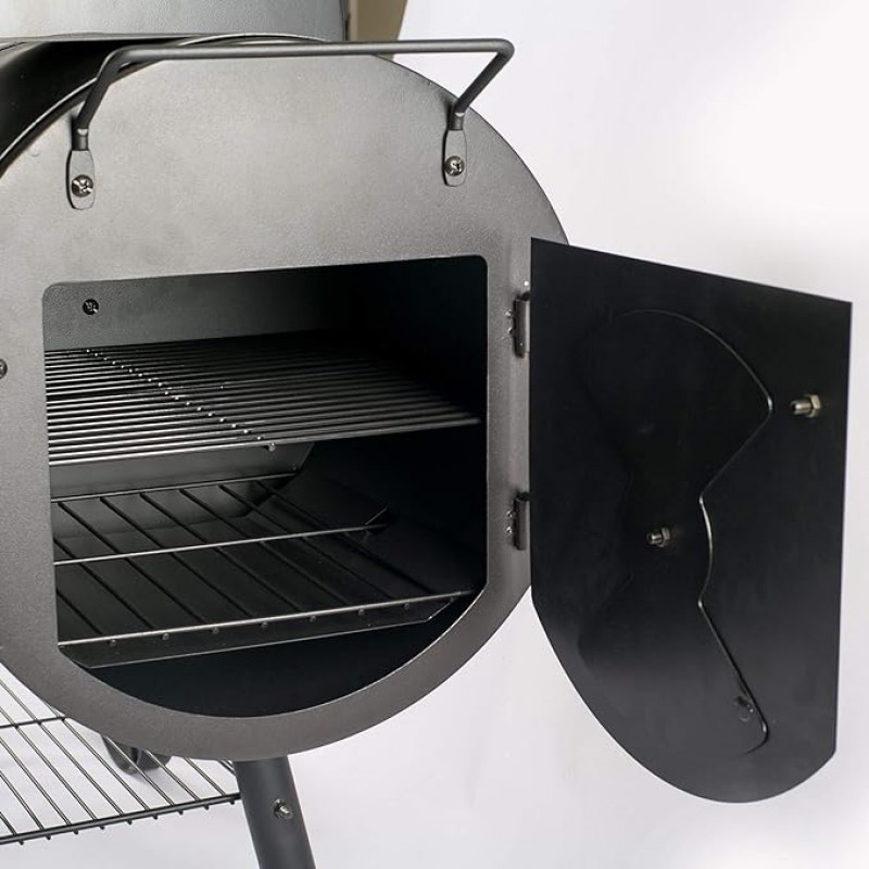 BBQ SMOKER Holzkohlegrill Räucherofen + Räucherturm 1390 x 1840 x 735 Deckel Warmhalterost Ablage – 3