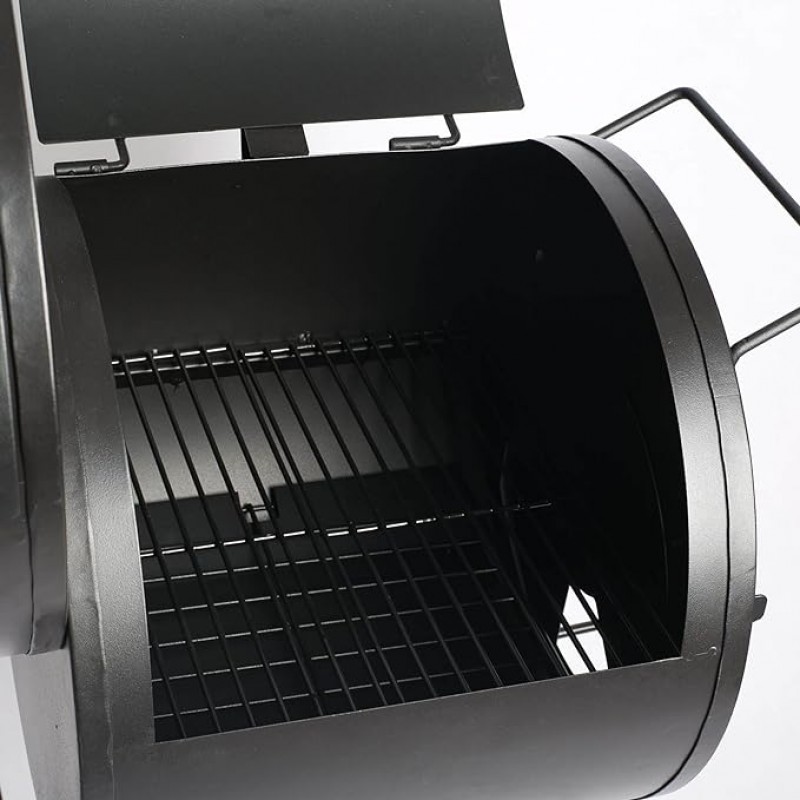 BBQ SMOKER Holzkohlegrill Räucherofen + Räucherturm 1390 x 1840 x 735 Deckel Warmhalterost Ablage – 4