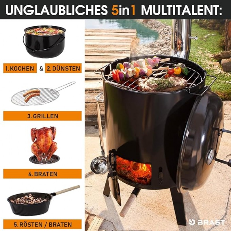 BBQ Eintopfofen Grillfunktion Hähnchengrill Kugelgrill Barbecue Outdoor Gulaschkanone Hähnchenbräter – 2
