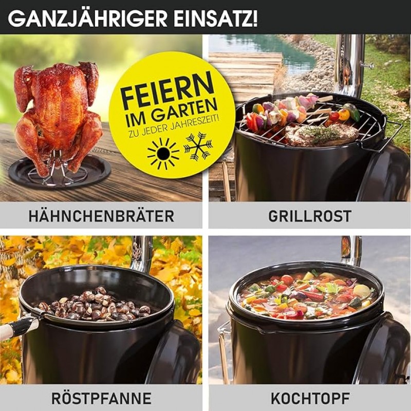 BBQ Eintopfofen Grillfunktion Hähnchengrill Kugelgrill Barbecue Outdoor Gulaschkanone Hähnchenbräter – 3