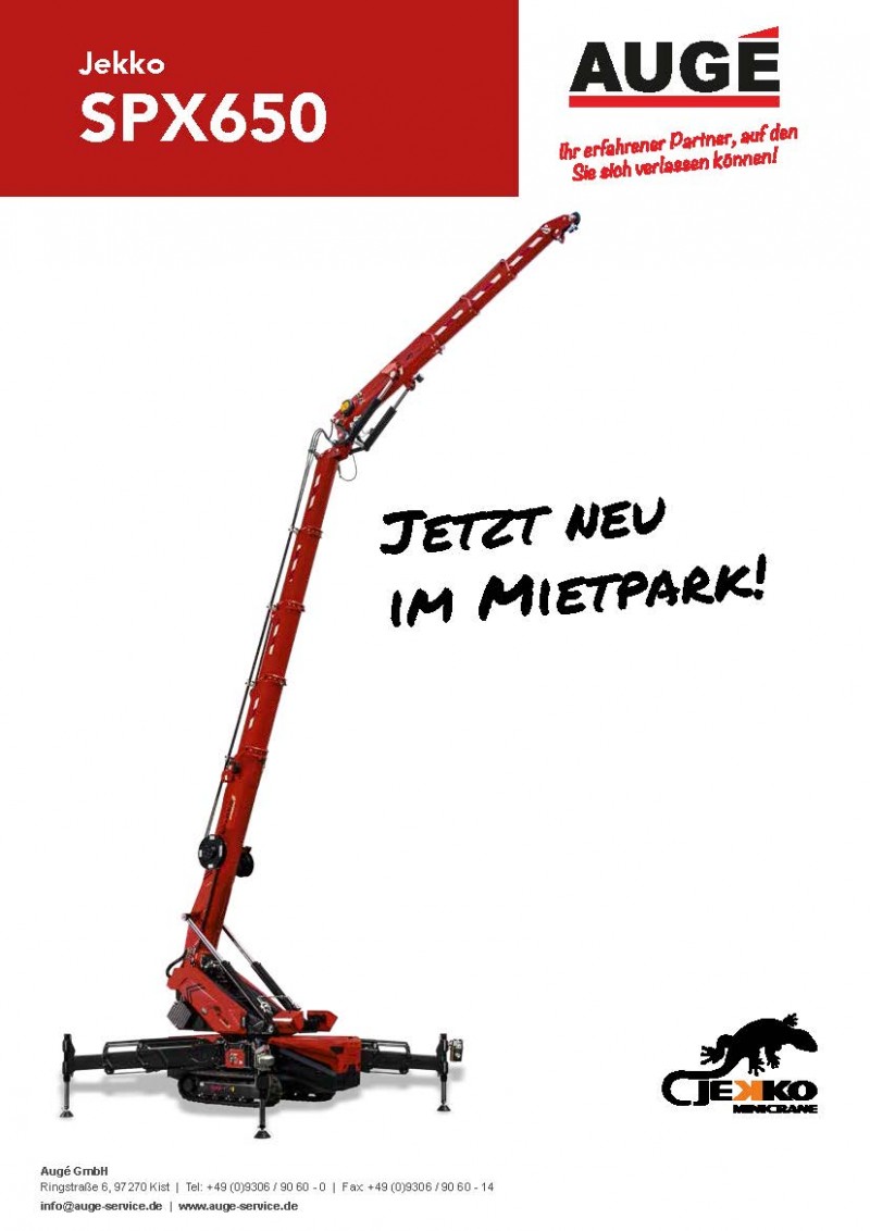 Minikran Jekko SPX650 mieten bei Augé – für schwere Lasten – 4