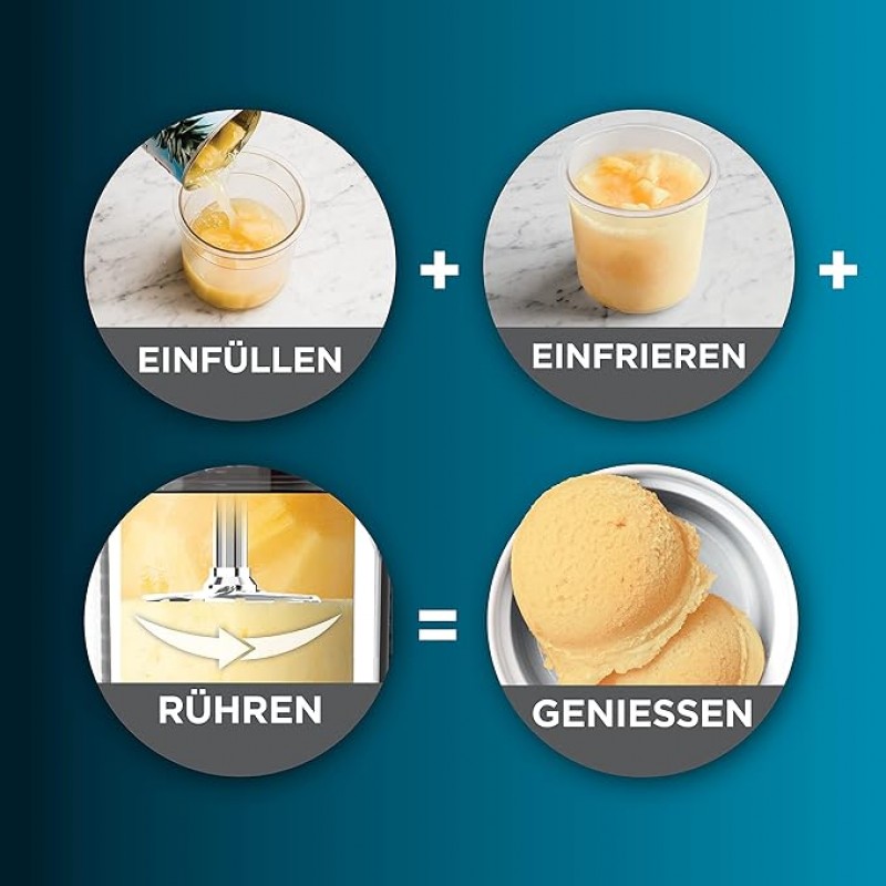 Softeismaschine privat Eismaschine &amp; Dessertmaschine mit 3 Behältern = 4,2 l Eis – Thumbnail 7
