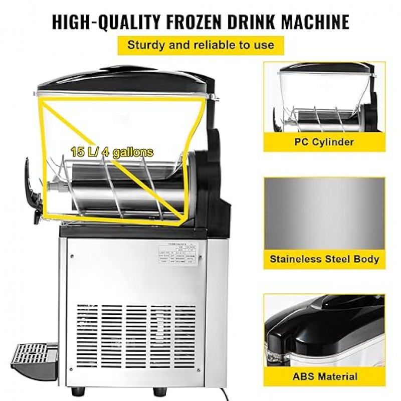 Gewerbliche Slushy Slush Eis Maschine Speiseis Wassereis 1 Geschmacksrichtung 15 l Slusheismaschine – 3