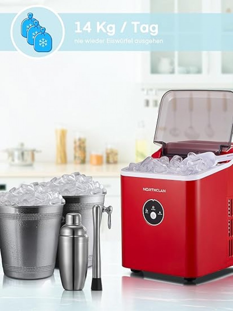 Eiswürfelmaschine 14 kg Eiswürfel in 6-8 Minuten geräuscharmer Betrieb 120 W Ice Maker – 2