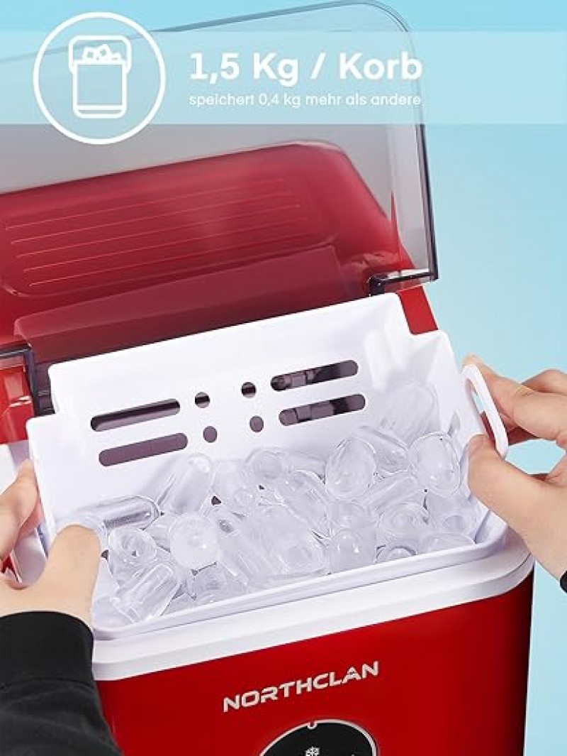 Eiswürfelmaschine 14 kg Eiswürfel in 6-8 Minuten geräuscharmer Betrieb 120 W Ice Maker – 3