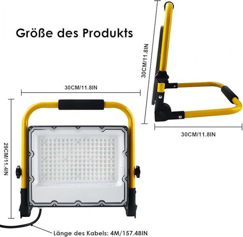 Arbeitsscheinwerfer 150 W LED Baustrahler 4 m Kabel IP66 wasserdichter Arbeitsscheinwerfer – 5