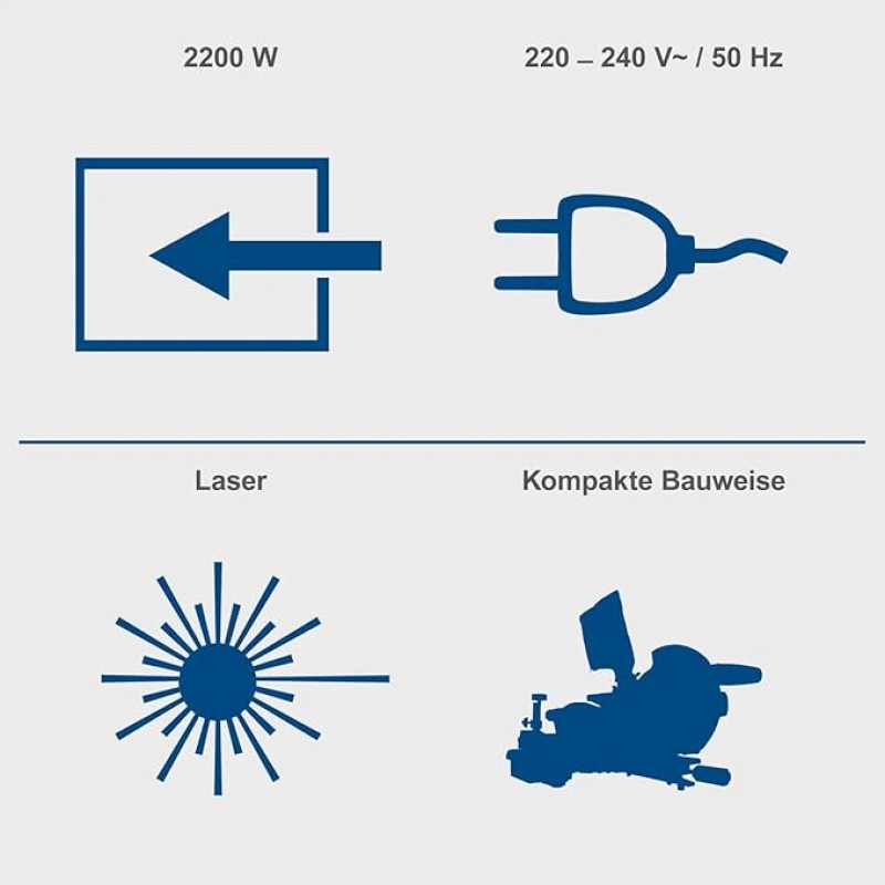 Kappsäge Gehrungssäge Winkelsäge – 2200 W Ø 254 mm | Schnittbreite/-höhe 340 mm x 90 mm – 4