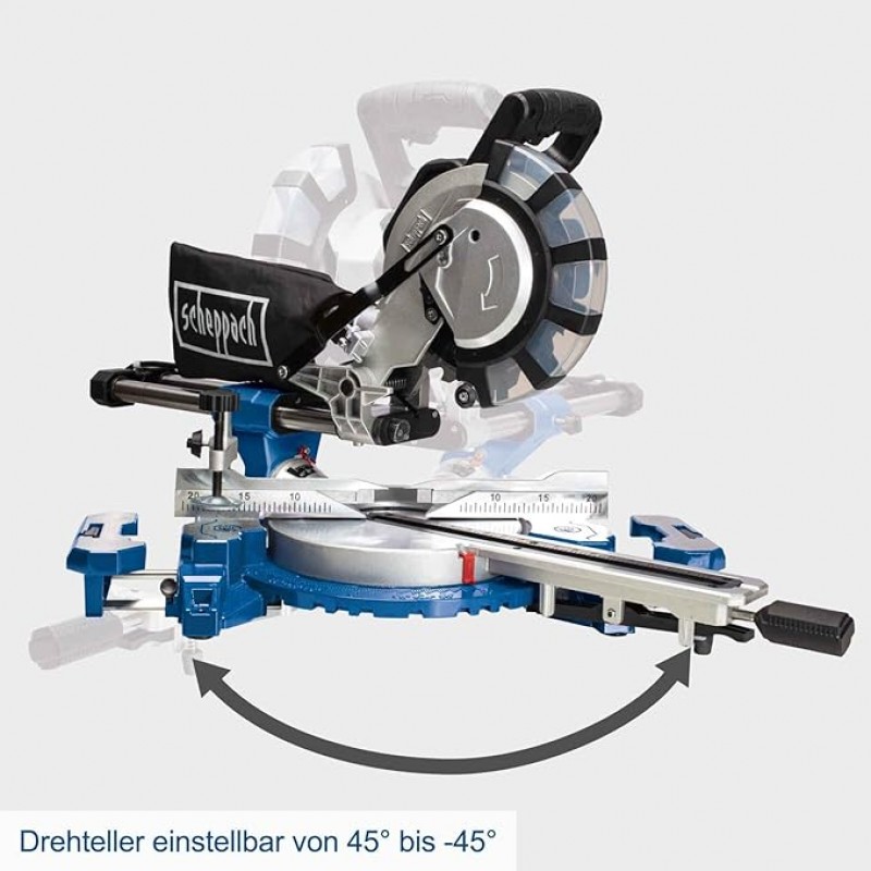 Kappsäge Gehrungssäge Winkelsäge – 2200 W Ø 254 mm | Schnittbreite/-höhe 340 mm x 90 mm – Thumbnail 6