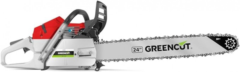 Benzin-Kettensäge mit 2-Takt 75cc 4,8 PS Motor mit 24“ Blatt, Easy-Start-Starter, Anti-Vibrationssys – 3