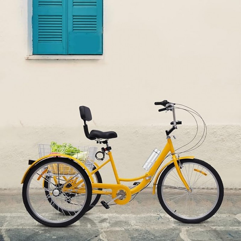 Dreirad Lastenrad Seniorenrad Erwachsenendreirad Faltbike Campingbike 24 Zoll für Erwachsene faltbar – 2