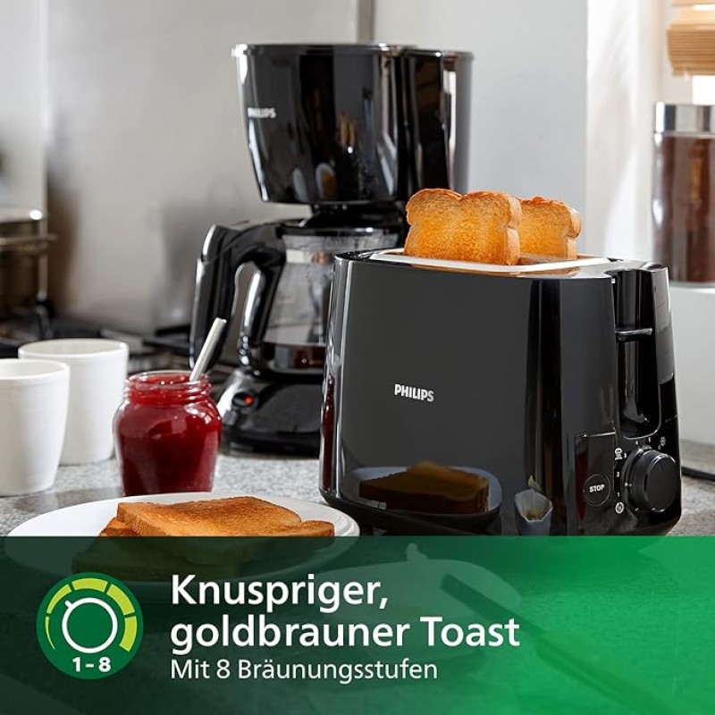 Camping Toaster Frühstück 2 Toastschlitze 8 Stufen Brötchenaufsatz Auftaufunktion Liftfunktion 