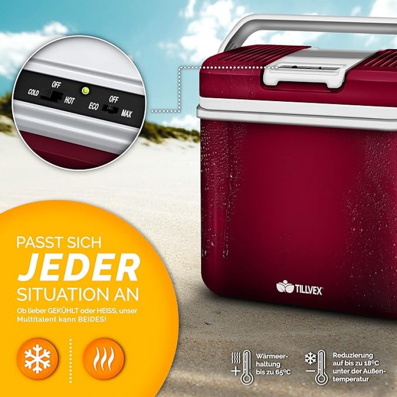 Kühlbox / Warmhaltebox Kühltasche elektrisch 24 L Mini Kühlschrank 230 V + 12 V – 2