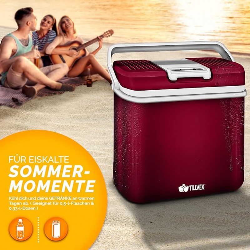 Kühlbox / Warmhaltebox Kühltasche elektrisch 24 L Mini Kühlschrank 230 V + 12 V – 3