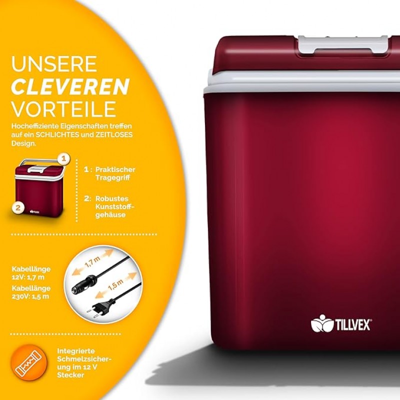 Kühlbox / Warmhaltebox Kühltasche elektrisch 24 L Mini Kühlschrank 230 V + 12 V für Auto – 3