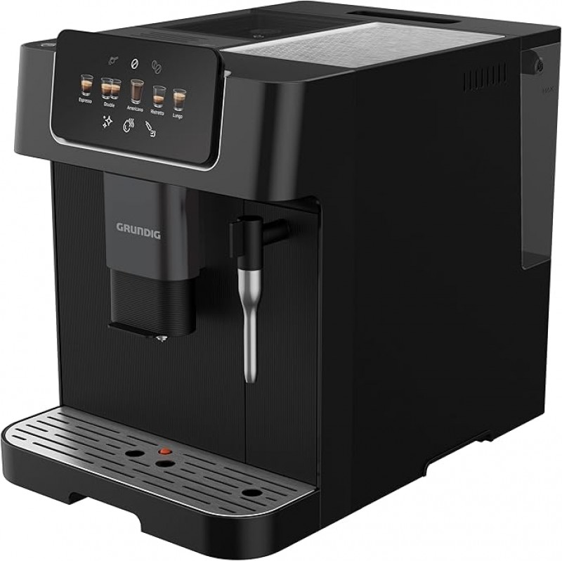 Kaffeevollautomat Milchaufschäumdüse Edelstahlmahlwerk 13 Mahlstufen 250 g Bohnenbehälter 2 Liter