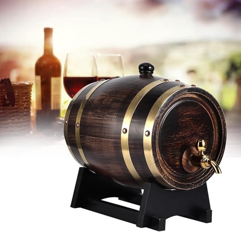 Weinfass 3l Eiche Vintage Rotwein Eimer Container mit Zapfhahn hölzernes Weinbrand Whisky Fass 30 x 