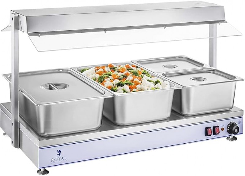 Suppenstation Warmhalteplatte Wärmetheke Speisenwärmer Buffetwärmer 1.550 W Arbeitsplatte 100 x 50