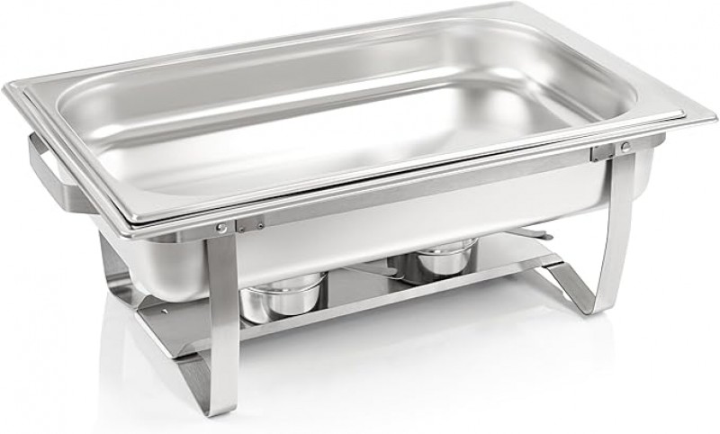 Speisewärmer Buffet Warmhalteplatten Speisenwärmer Profi Set 2 x Edelstahl im 15-teiligen Set Rechau – 2