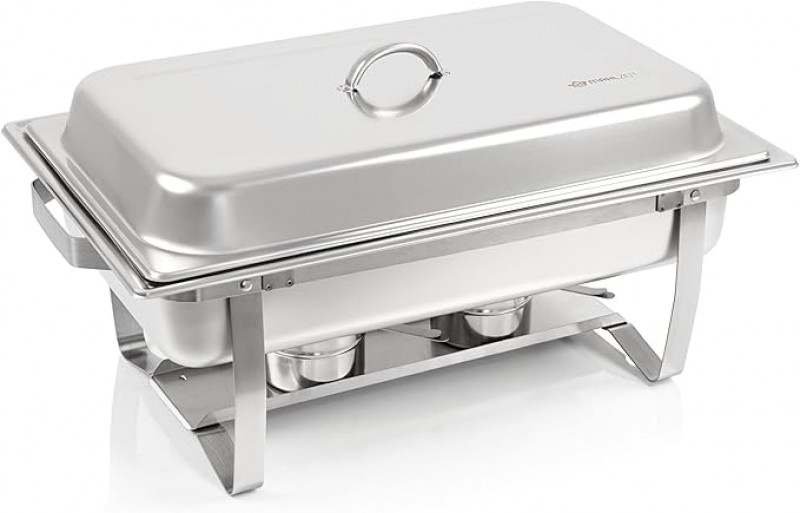Speisewärmer Buffet Warmhalteplatten Speisenwärmer Profi Set 2 x Edelstahl im 15-teiligen Set Rechau – 5