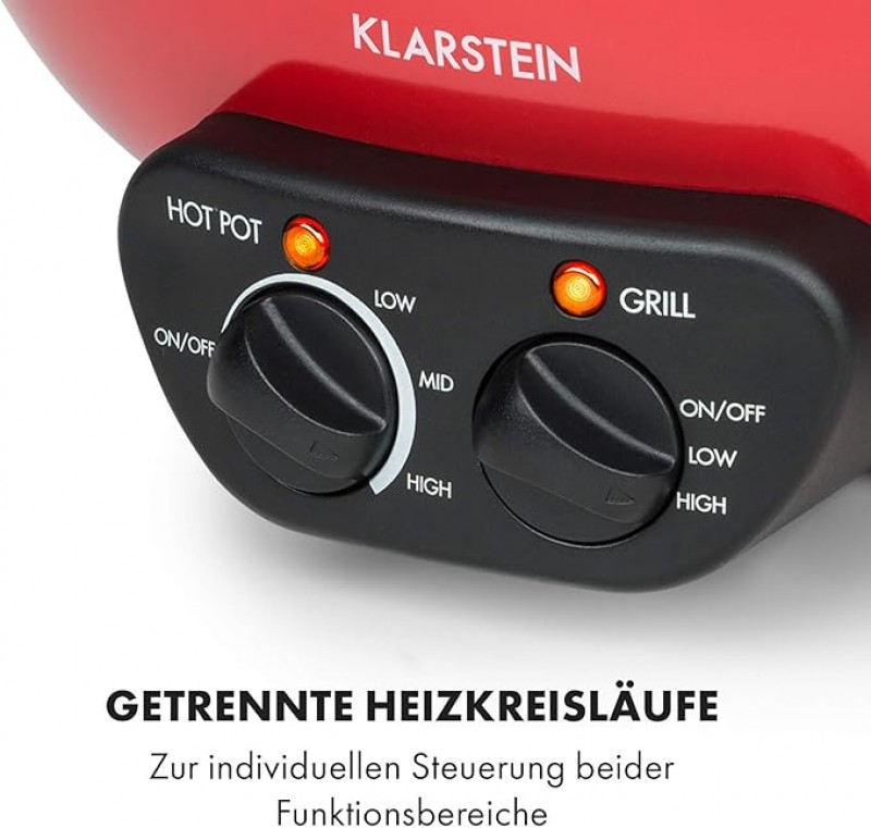 Hot Pot Grillplatte Volumen: 5 Liter Hot Pot: 1350 Watt / 38 cm Durchmesser Grillplatte: 600 Watt /  – 3