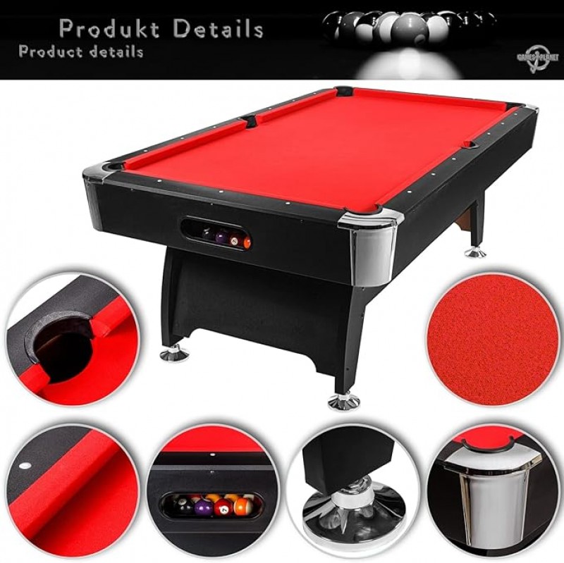 Billardtisch Premium 214 x 122 x 82 cm + Zubehör Profibillard – Billard mieten – 4