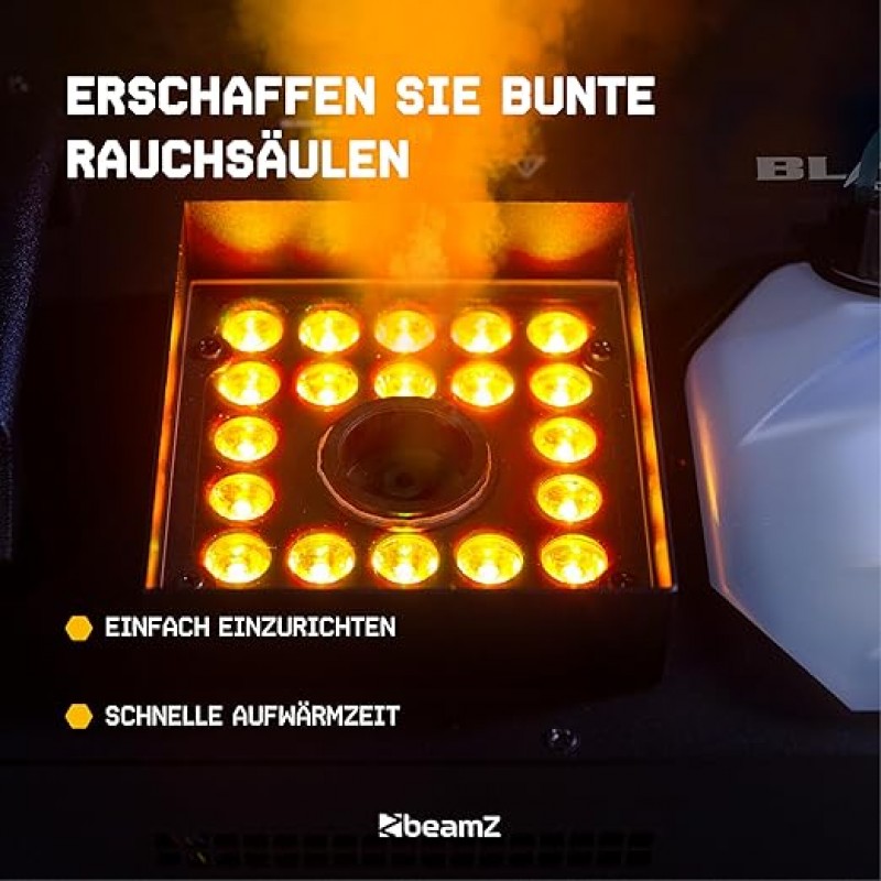 Nebelmaschine 1800 Watt = 350m³/Minute vertikal und horizontal Rauchmaschine Lichteffekt mit 24 x 4 – 3