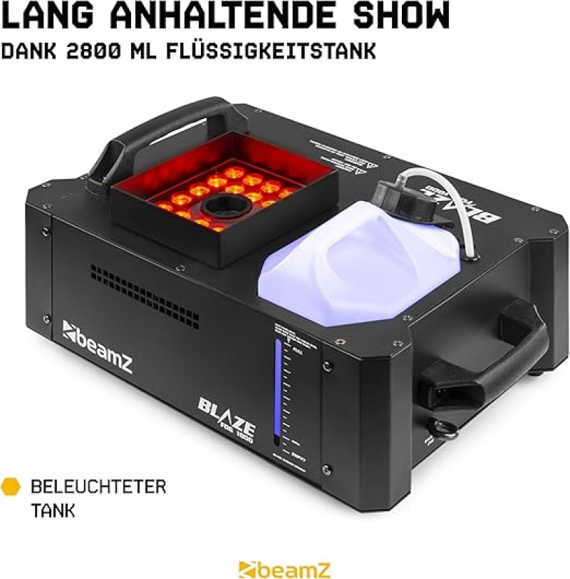 Nebelmaschine 1800 Watt = 350m³/Minute vertikal und horizontal Rauchmaschine Lichteffekt mit 24 x 4  – Thumbnail 6