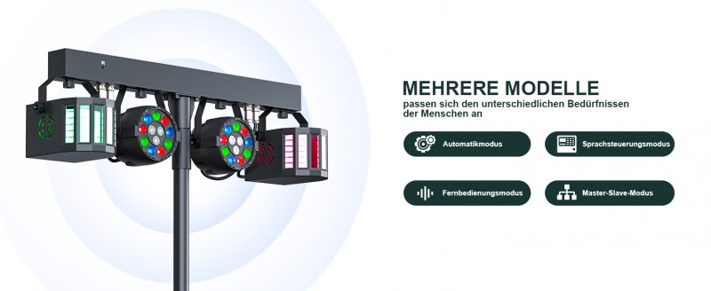 60 W Stage-bar-Licht Derby + RGBW Scheinwerfer mit Lichtstativ und Fernbedienung Discolicht dmx-3/6/ – 4