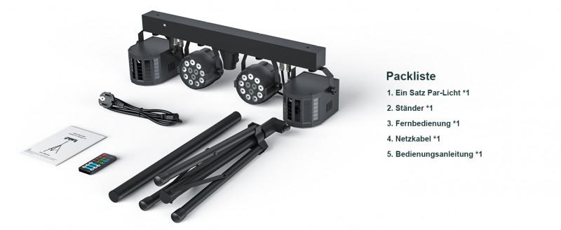 60 W Stage-bar-Licht Derby + RGBW Scheinwerfer mit Lichtstativ und Fernbedienung Discolicht dmx-3/6/ – 3