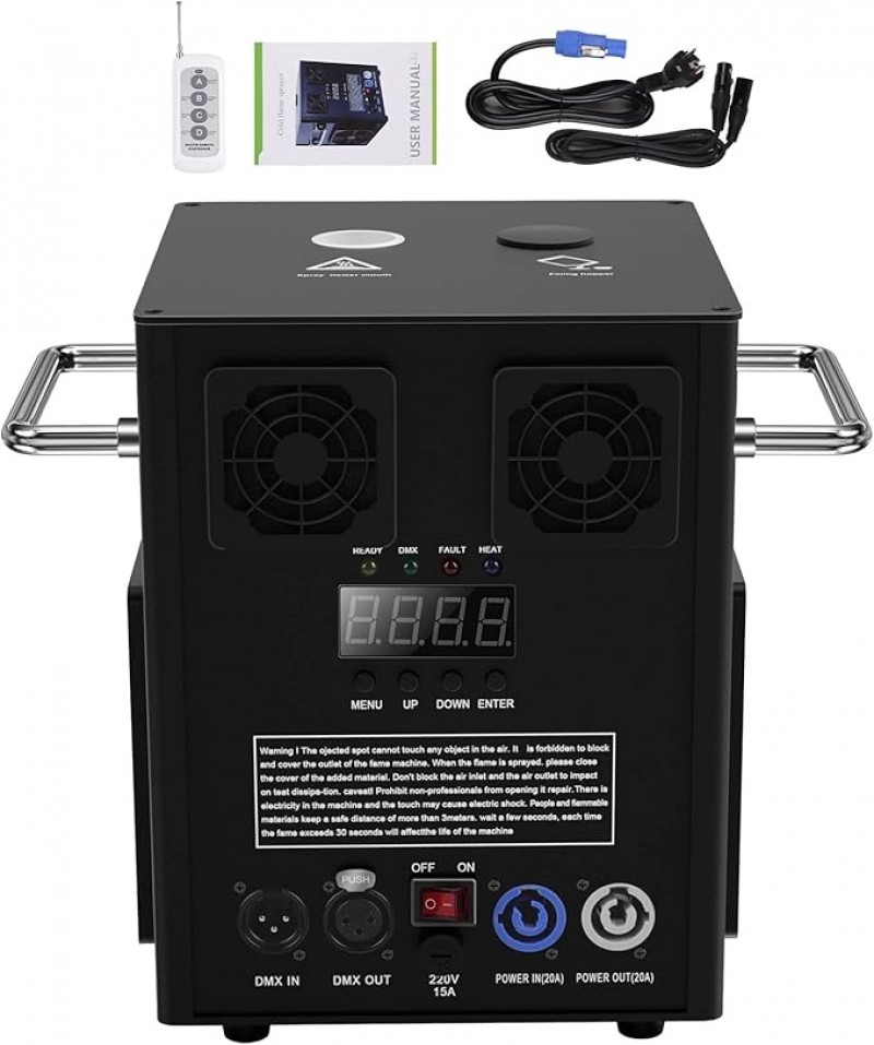 2 x Kaltfunken Maschine 530 W Schwarz Spezialeffektmaschinen mit d-mx512 (2CH) Drahtlose – Thumbnail 6