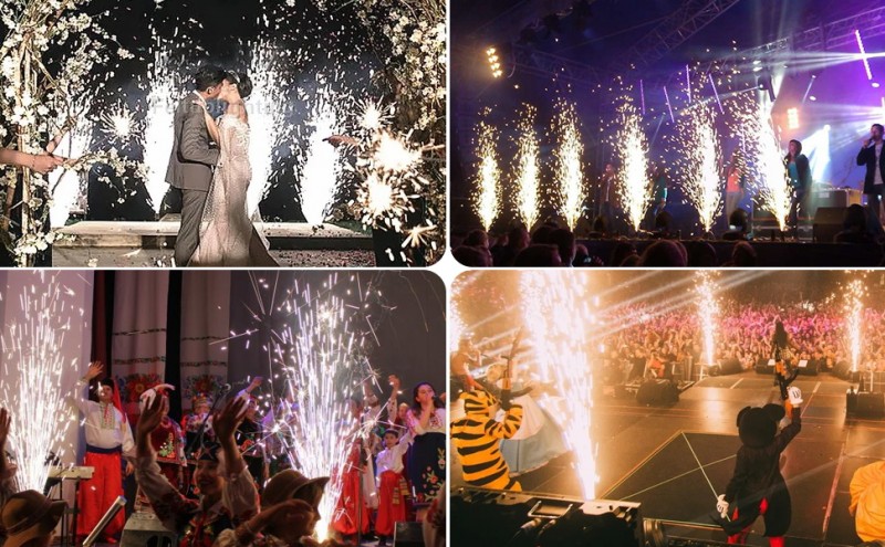 2 Stück Pyrotechnikmaschinen bis 5 m Feuerwerk Schwarz 2 PC 530 W DMX Cold Spark Maschine im Flightc – Thumbnail 8