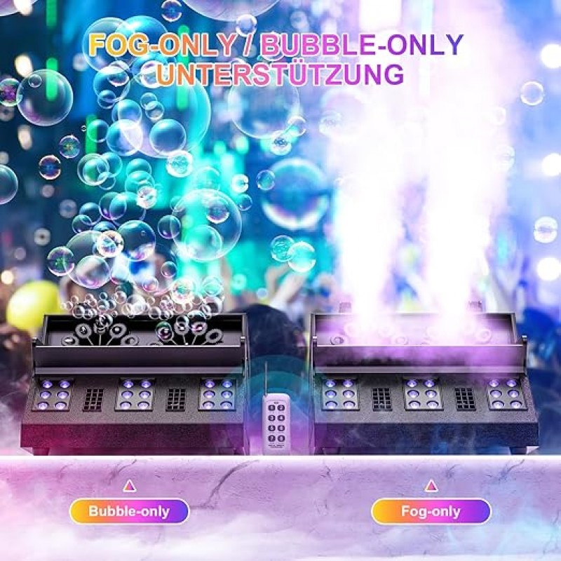 Nebelmaschine Seifenblasenmaschine 1500 W mit Fernbedienung Bubble Double Maker Seifenblasenmacher – 2